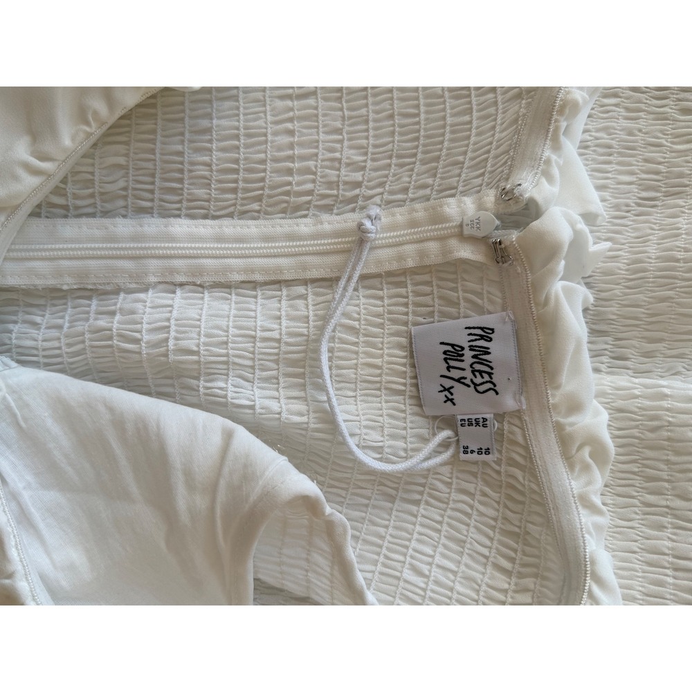 Princess Polly White Smocked Ruffle Mini Dress - Picture 3 of 5